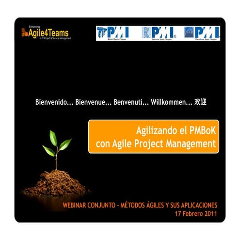 Agilizando PMBOK (con Agile Project Management)