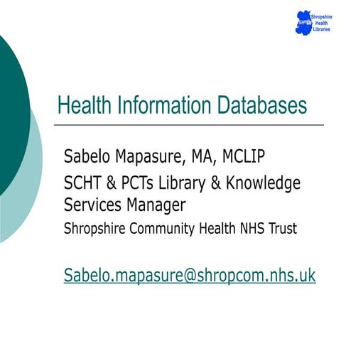 Comprehensive Guide to Searching Health Information Databases for ...
