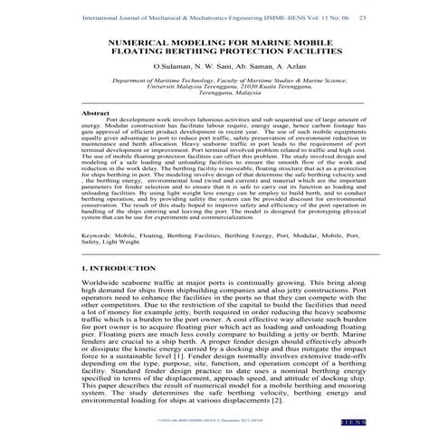 NUMERICAL MODELING FOR MARINE MOBILE | PDF