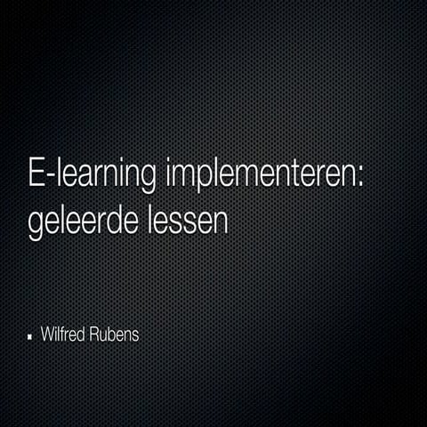 Implementatie elearning gastcollege fontys 2011