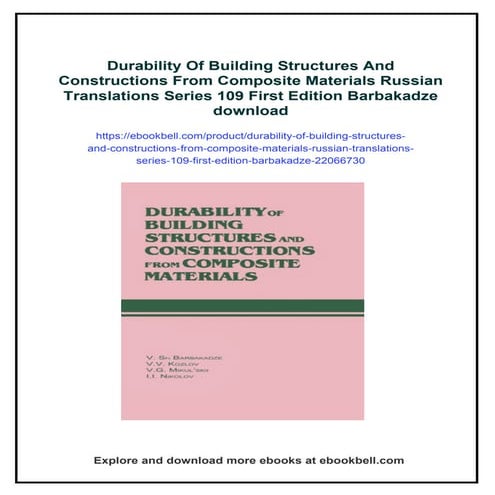 Durability Of Building Structures And Constructions From Composite Materials ...