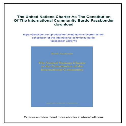 The United Nations Charter As The Constitution Of The International ...