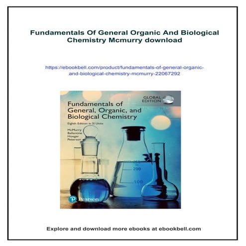 Fundamentals Of General Organic And Biological Chemistry Mcmurry | PDF