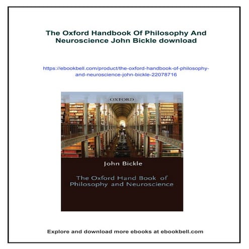The Oxford Handbook Of Philosophy And Neuroscience John Bickle | PDF