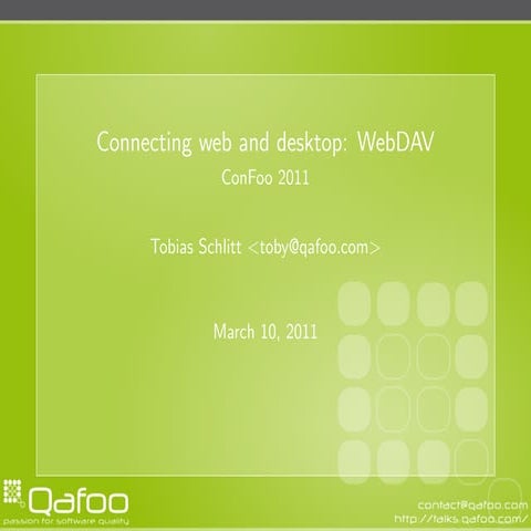 Connecting Web Application and Desktop, confoo 2011, qafoo