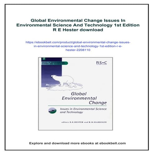 Global Environmental Change Issues In Environmental Science And Technology 1s...