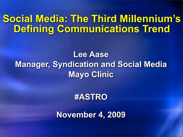 ASTRO Social Media Overview