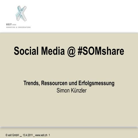 Social Media @ #SOMshare - Trends, Ressourcen und Erfolgsmessung