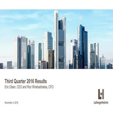 Third Quarter 2016 Results