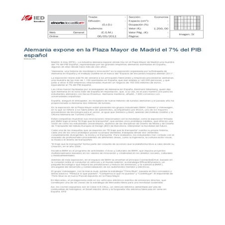 Clipping El Norte de castilla 06/05/11 @iedbarcelona