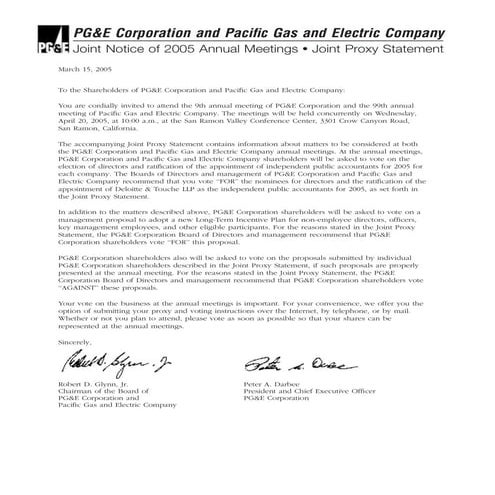 pg & e crop 2005 Proxy Statement