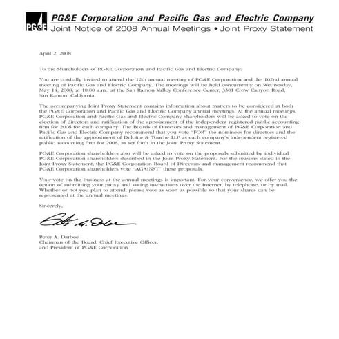 pg& e crop 2008 ProxyStatement