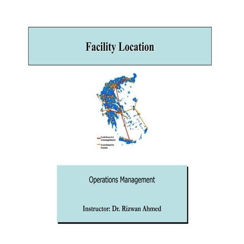 Operations management chapter: facility location