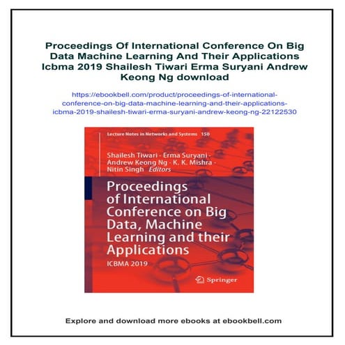 Proceedings Of International Conference On Big Data Machine Learning And Thei...