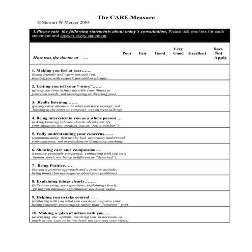 110614   tim warren handout - care measure