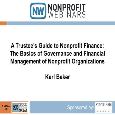A Trustee’s Guide to Nonprofit Finance