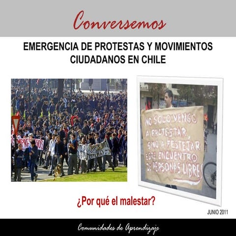 Emergencia de protestas y movimientos ciudadanos en Chile. ¿Por qué el malestar?