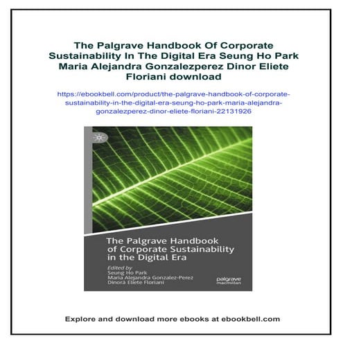 The Palgrave Handbook Of Corporate Sustainability In The Digital Era ...