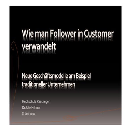 Follower in Kunden verwandeln 