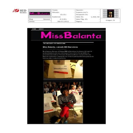 Clipping Miss Balanta 08/07/11 @iedbarcelona