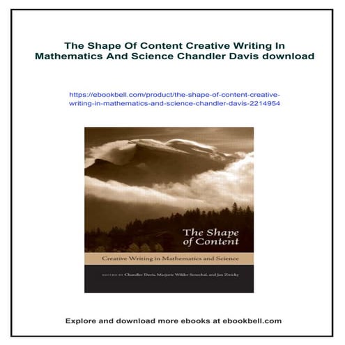 The Shape Of Content Creative Writing In Mathematics And Science ...