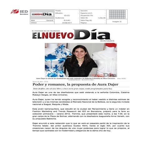 Clipping El nuevo día 24/08/11 @iedbarcelona