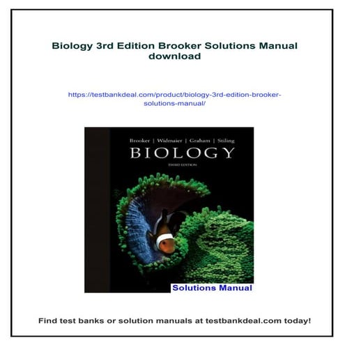 Biology 3rd Edition Brooker Solutions Manual