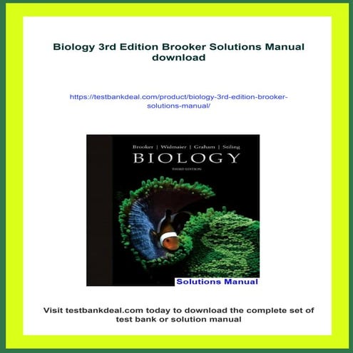 Biology 3rd Edition Brooker Solutions Manual