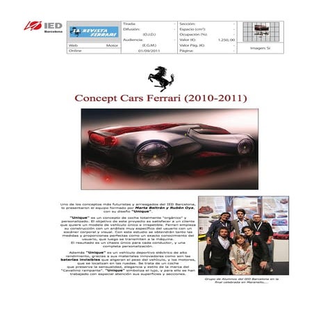 Clipping Revista Ferrari 01/09/11 @iedbarcelona