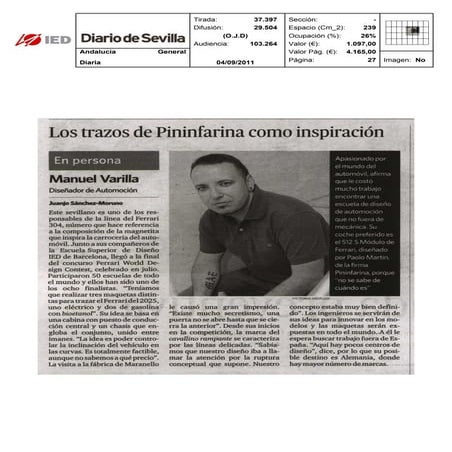 Clipping Diario de Sevilla 04/09/11 @iedbarcelona