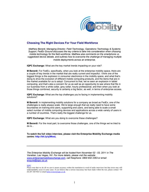 Choosing The Right Devices For Your Field Workforce