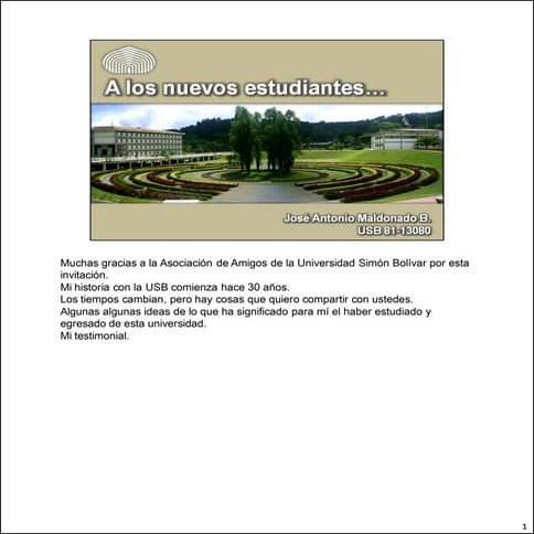 Discurso de bienvenida USB 2011