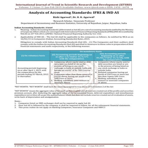 Analysis of Accounting Standards IFRS and IND AS