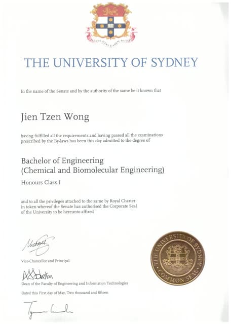 Sydney Uni Complete Academic Transcript