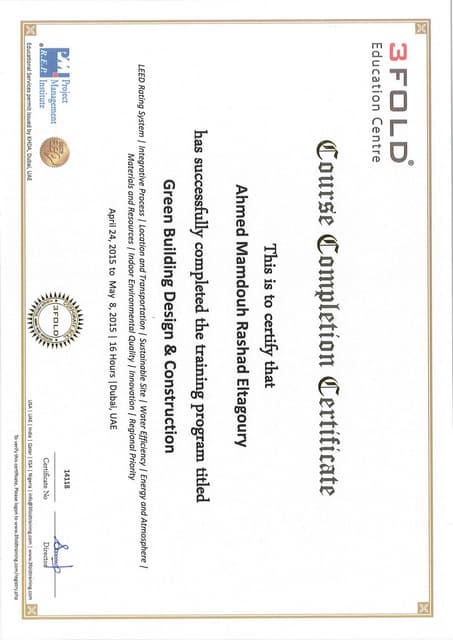 ASHRAE Certificate | PDF