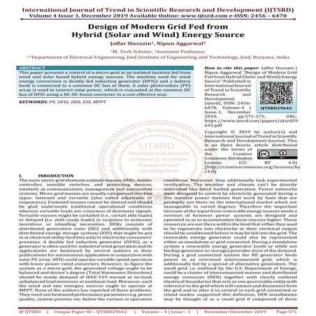Design of Modern Grid Fed from Hybrid (Solar and Wind) Energy Source