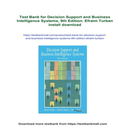 Test Bank for Decision Support and Business Intelligence Systems, 9th ...