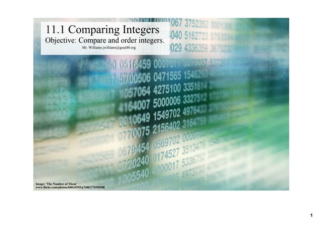 11.1 Integers