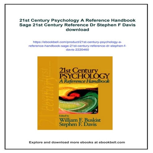 21st Century Psychology A Reference Handbook Sage 21st Century ...