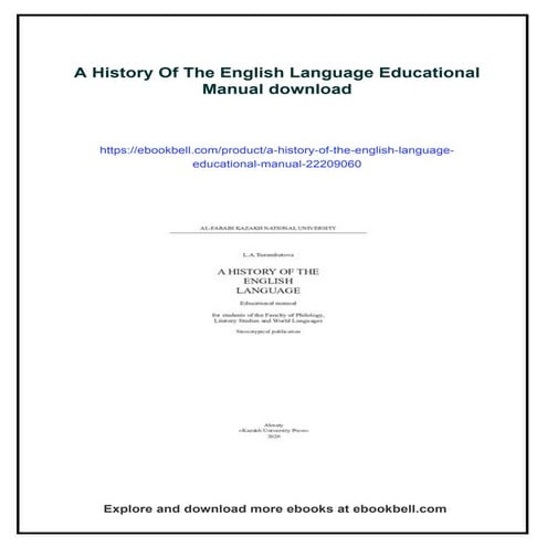 A History Of The English Language Educational Manual