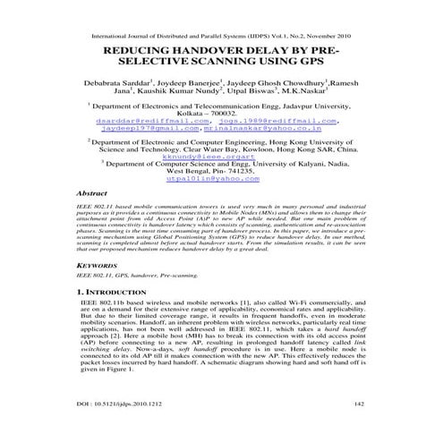 REDUCING HANDOVER DELAY BY PRESELECTIVE SCANNING USING GPS 