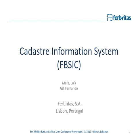 Cadastre Information System - Esri MEA 2011, Beirut