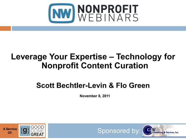 Leverage Your Expertise – Technology for Nonprofit Content Curation