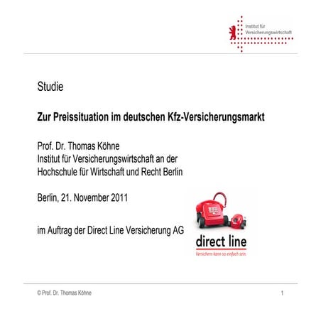 Studie: Zur Preissituation im deutschen Kfz-Versicherungsmarkt