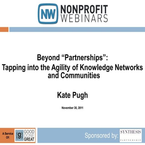 Tapping into the Agility of Knowledge Networks and Communities