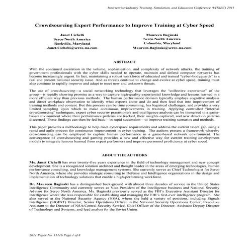 Crowdsourcing Expert Performance to Improve Training at Cyber Speed