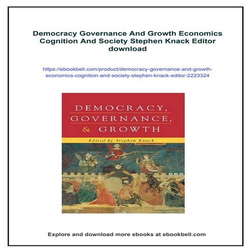 Democracy Governance And Growth Economics Cognition And Society Stephen Knack...