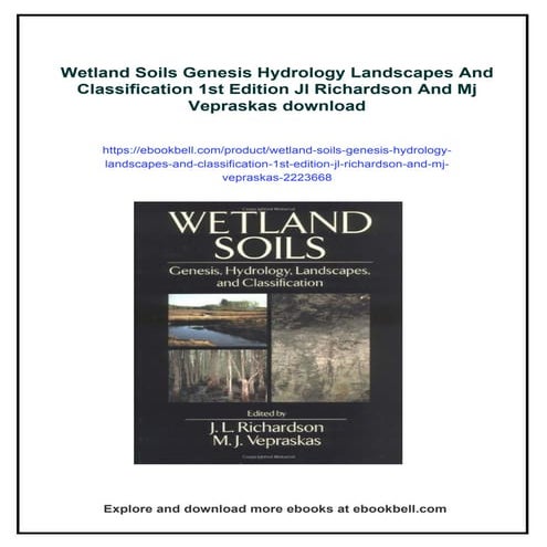 Wetland Soils Genesis Hydrology Landscapes And Classification 1st Edition Jl ...