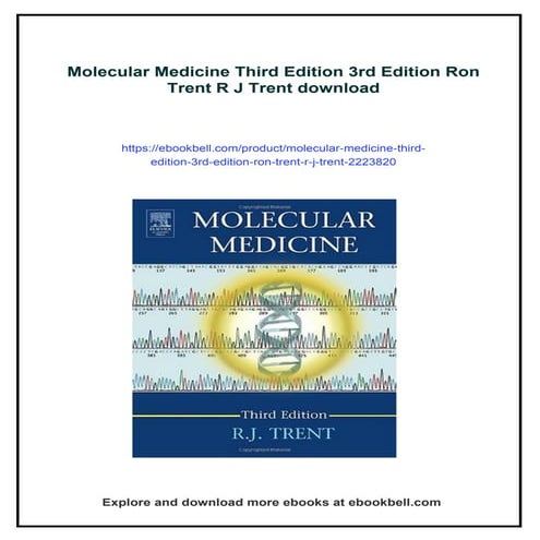 Molecular Medicine Third Edition 3rd Edition Ron Trent R J Trent