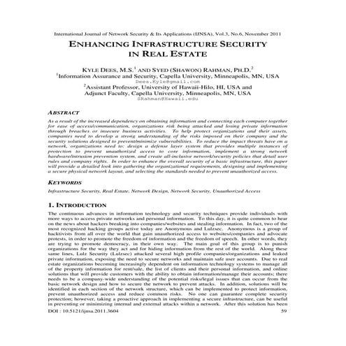 ENHANCING INFRASTRUCTURE SECURITY IN REAL ESTATE